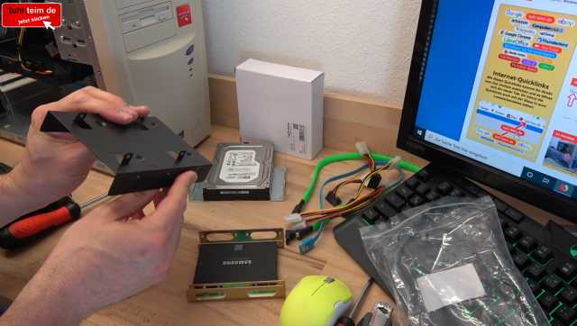 Zweite Festplatte oder SSD einbauen in Windows 10 - SATA-Kabel und Stromkabel