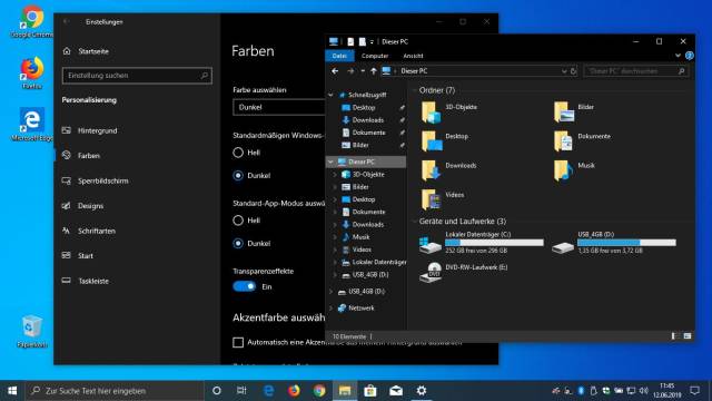 Windows 10 Dunkelmodus - Datei-Explorer im Dark Mode