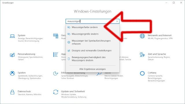 Windows 10 Mauszeiger Farbe ändern