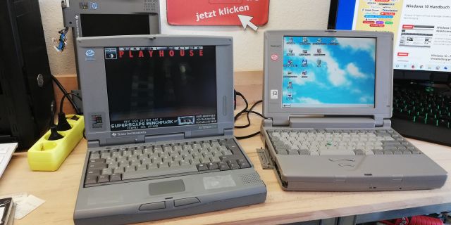 Toshiba Notebook vs. Texas Instruments Extensa - Windows 95 vorinstalliert
