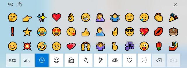 Windows 10 - Emojis mit der Bildschirmtastatur