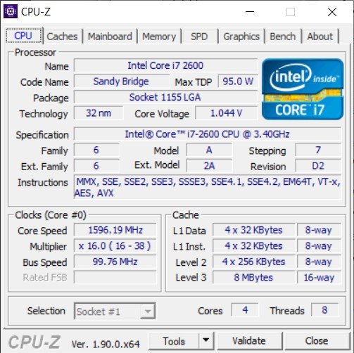 Windows 10 CPU Auslastung anzeigen - CPU-Z mit Intel Core i7