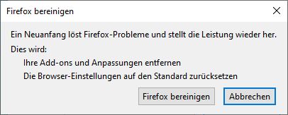 Firefox Browser bereinigen und zurücksetzen - Add-Ons entfernen