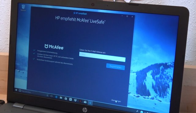 Neues Hewlett-Packard Laptop - McAfee Software vorinstalliert