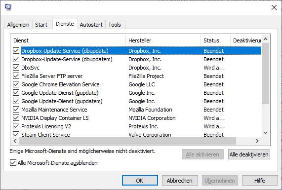 Windows 10 Dienste - Services aktivieren oder deaktivieren