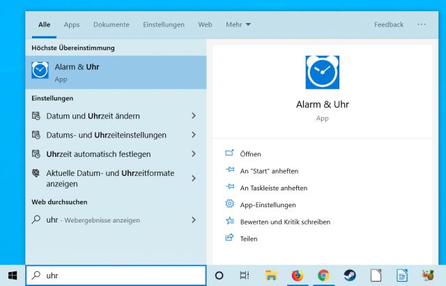 Windows 10 Alarm und Uhr - Stoppuhr und Zeitgeber - Countdown