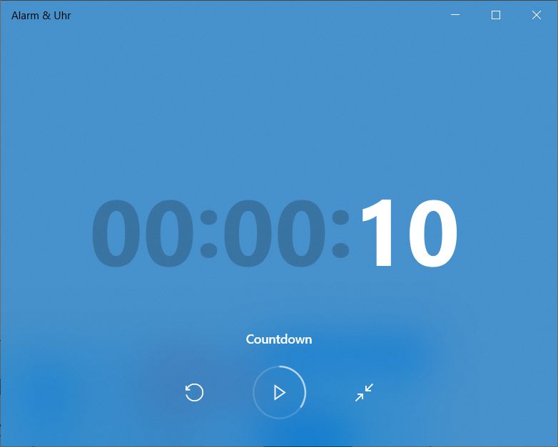 Windows 10 Alarm & Uhr - Zeitgeber Countdown Vollbild