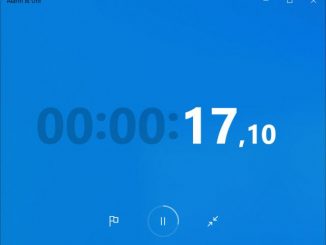 Windows 10 Alarm & Uhr - Stoppuhr starten Vollbild mit blauem Hintergrund