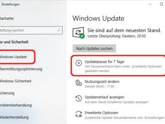 Windows 10 Update pausieren für 365 Tage - Updatepause normal