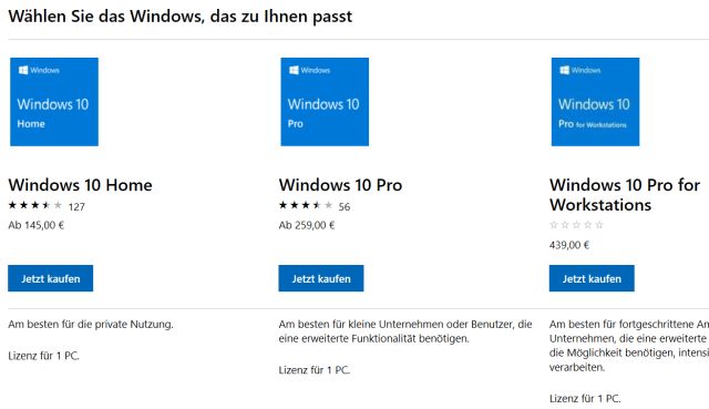 Windows 10 günstig kaufen im Microsoft Store