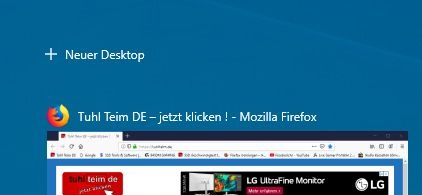 Windows 10 virtuelle Desktops erstellen und wechseln - Neuer Desktop
