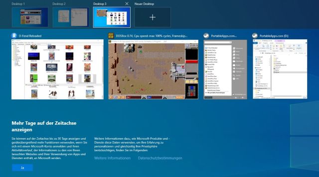 Windows 10 virtuelle Desktops erstellen und wechseln - Desktop 3