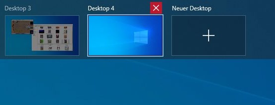 Windows 10 virtuelle Desktops löschen oder entfernen