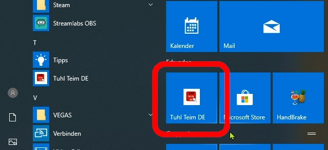 Windows 10 Startmenü Links hinzufügen - Weblink als Kachel