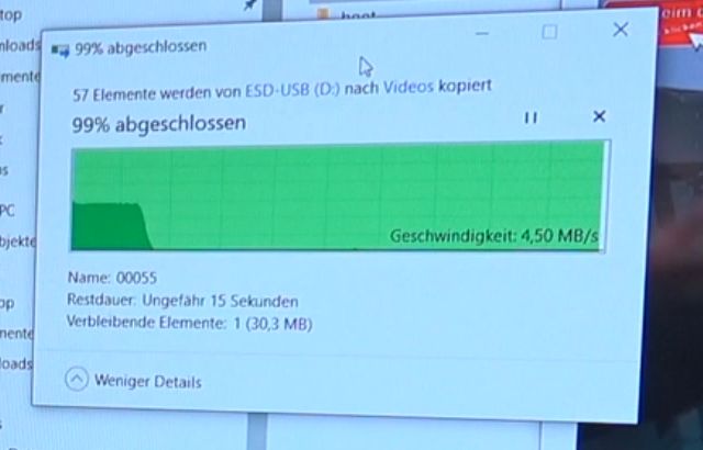 Windows 10 auf SD-Karte - langsames Kopieren