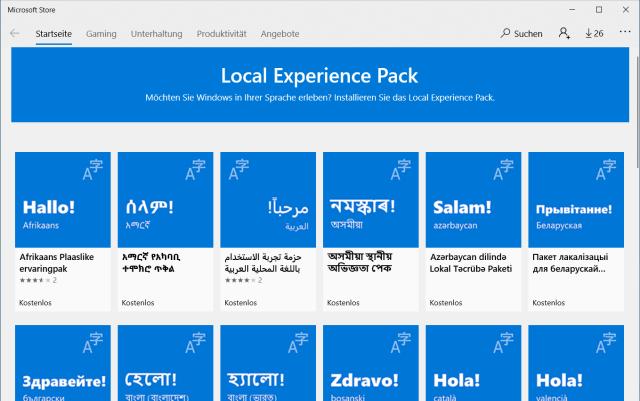 Windows 10 Sprache hinzufügen und ändern - Microsoft Store Local Experience Pack