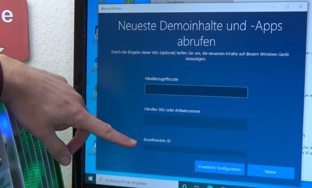Windows 10 in den Demomodus wechseln - Händlerzugriffscode