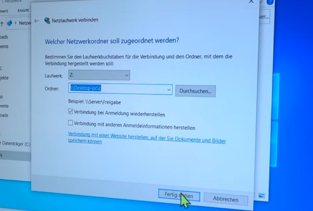 2 PCs mit LAN-Kabel direkt verbinden - Windows 10 Netzwerkordner hinzufügen
