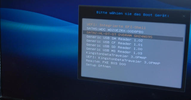 PC stürzt öfters ab - Fehler finden - Bootmenü EFI-Shell