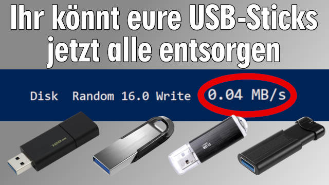 Windows10 Systembewertung Winsat USB-Sticks sind obsolet