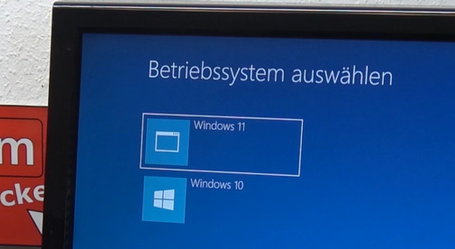 Windows 11 und Windows 10 Multiboot einrichten - Menü Betriebssystem auswählen