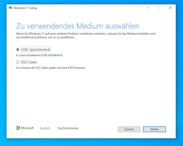 Windows 11 USB Stick erstellen - Media Creation Tool - USB-Speicherstick