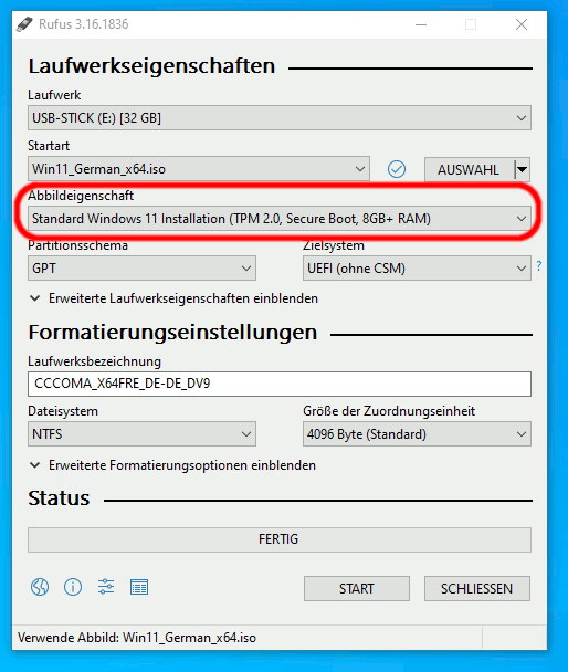 Windows 11 installieren auf jedem PC ohne CPU ohne TPM - Bios und UEFI - Rufus Tool - Standard Windows 11