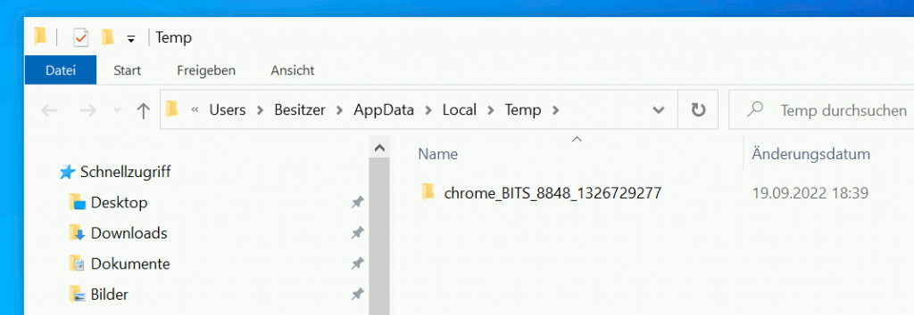 Windows 10 optimieren - Temp-Ordner Local