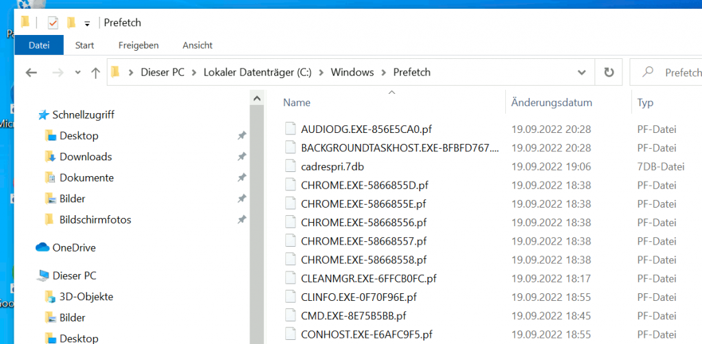 Windows 10 optimieren - Prefetch Ordner löschen