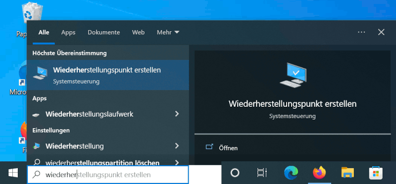 Windows 10 optimieren - Wiederherstellungspunkte löschen
