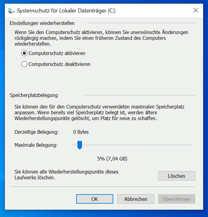 Windows 10 optimieren - Computerschutz deaktivieren