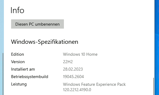 Update von Windows 10 Home auf Pro