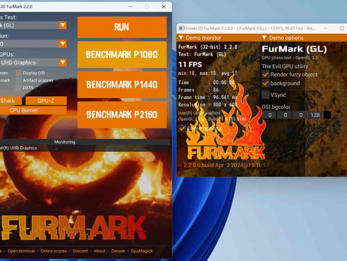 Furmark 2.2.0 Grafik-Benchmark von Geeks3D (neue Version)