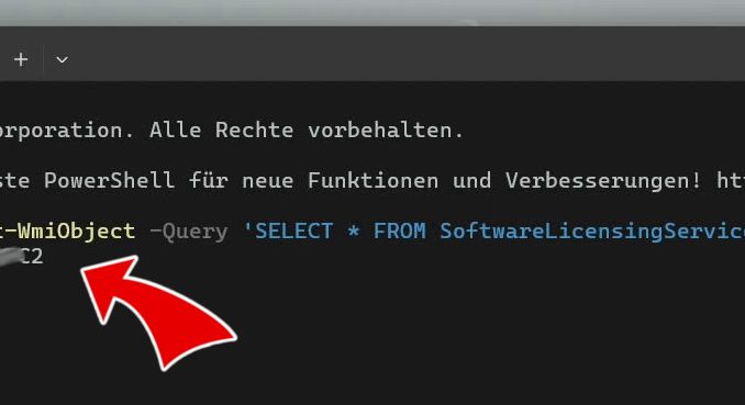 Windows 11 Lizenz aus UEFI-Bios auslesen - Lizenz ausgelesen
