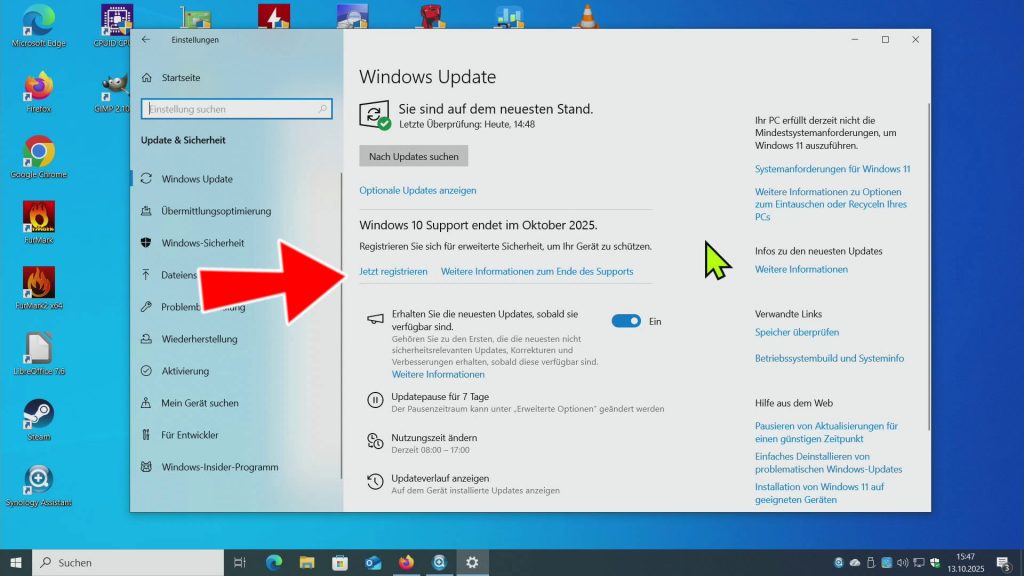 Windows 10 ESU - jetzt aktivieren - Updates bis 2026