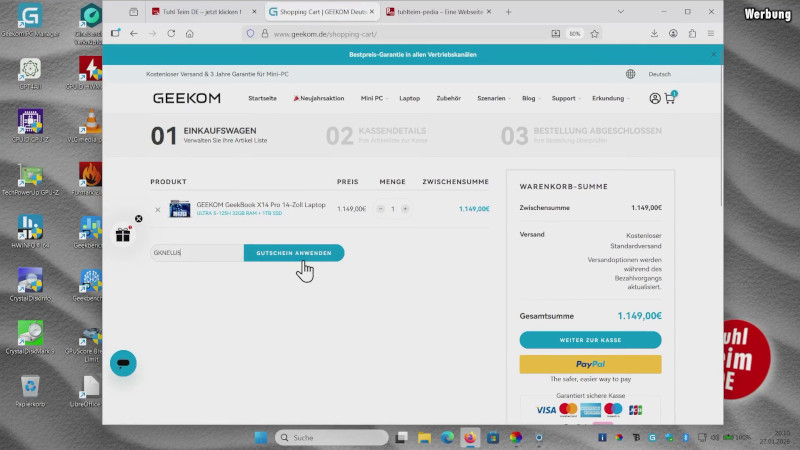 GEEKOM GeekBook X14 Pro Ultrabook - kaufen mit Rabatt-Codes und Gutscheinen