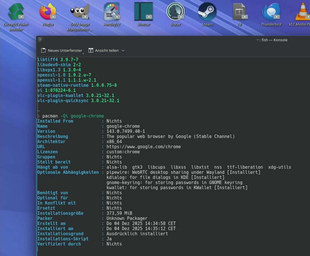 Arch Linux Angriffswelle - pacman Modul und App-Infos