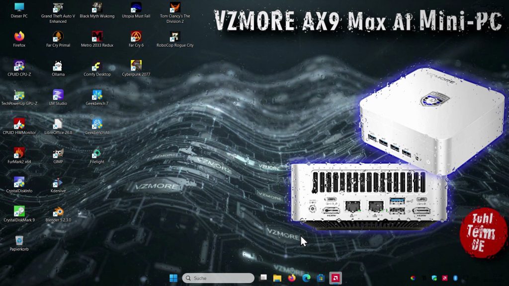 VZMORE AX9 Max Mini-PC - AMD Ryzen AI 9 HX 470 mit Vapor Chamber